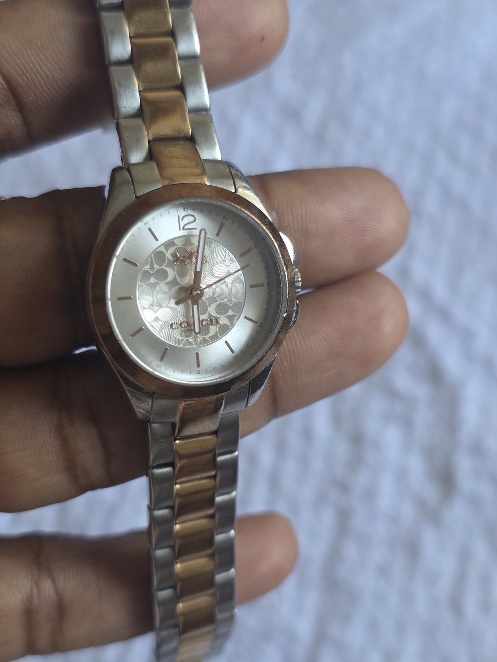 Coach Two-Tone Silver and Gold Ladies Bracelet Watch